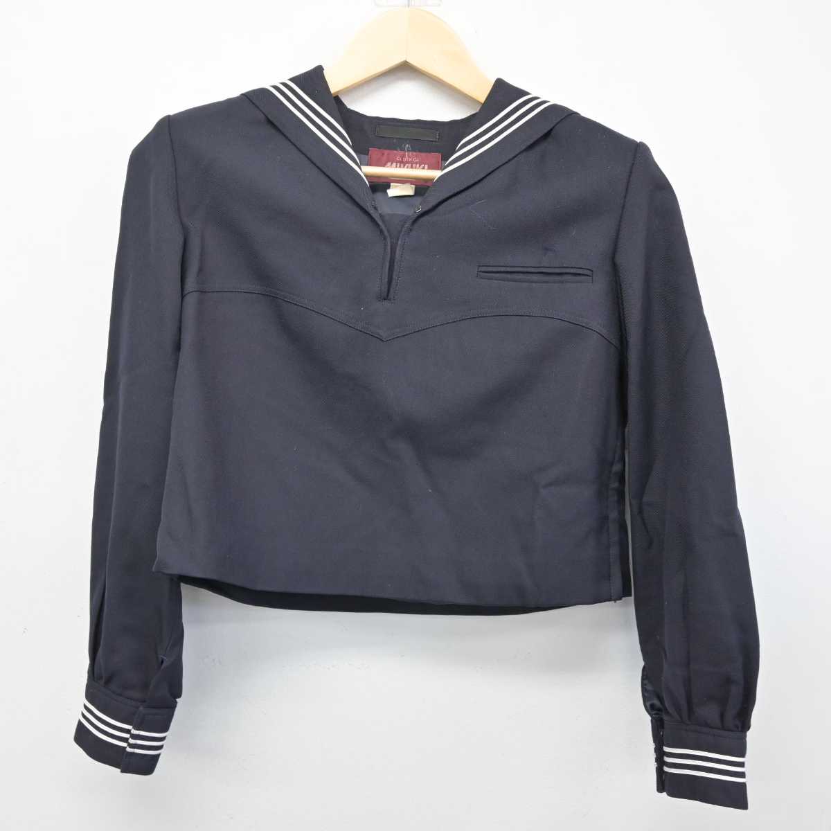 【中古】東京都 豊島岡女子学園高等学校 女子制服 2点 (セーラー服・ニット) sf053075