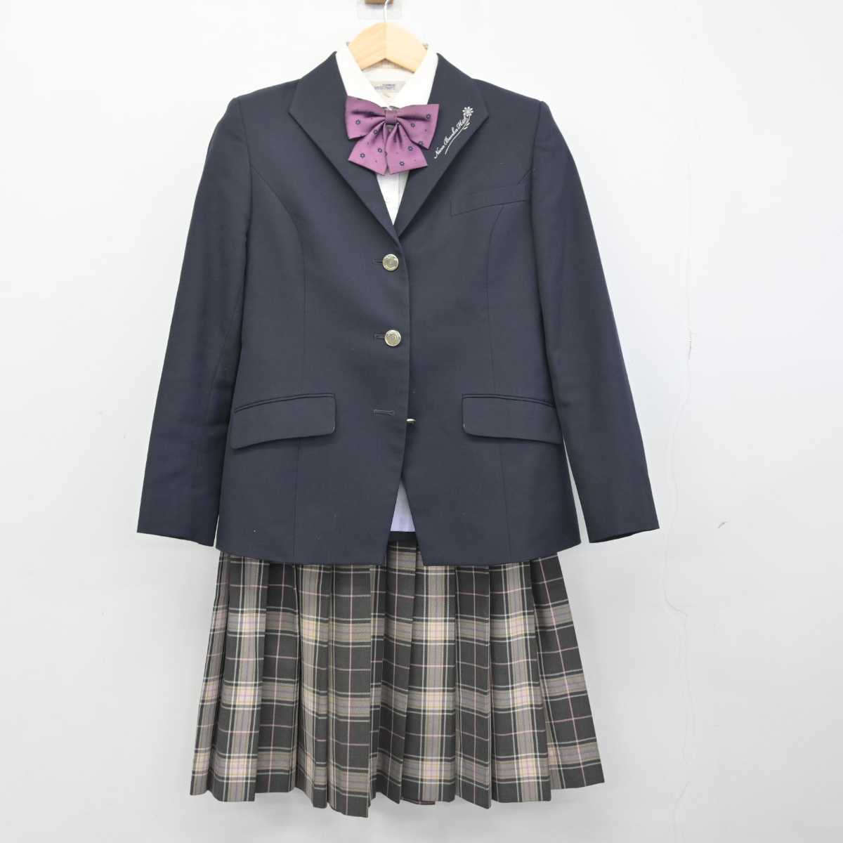 【中古】奈良県 奈良文化高等学校 女子制服 3点 (ブレザー・シャツ・スカート) sf053101