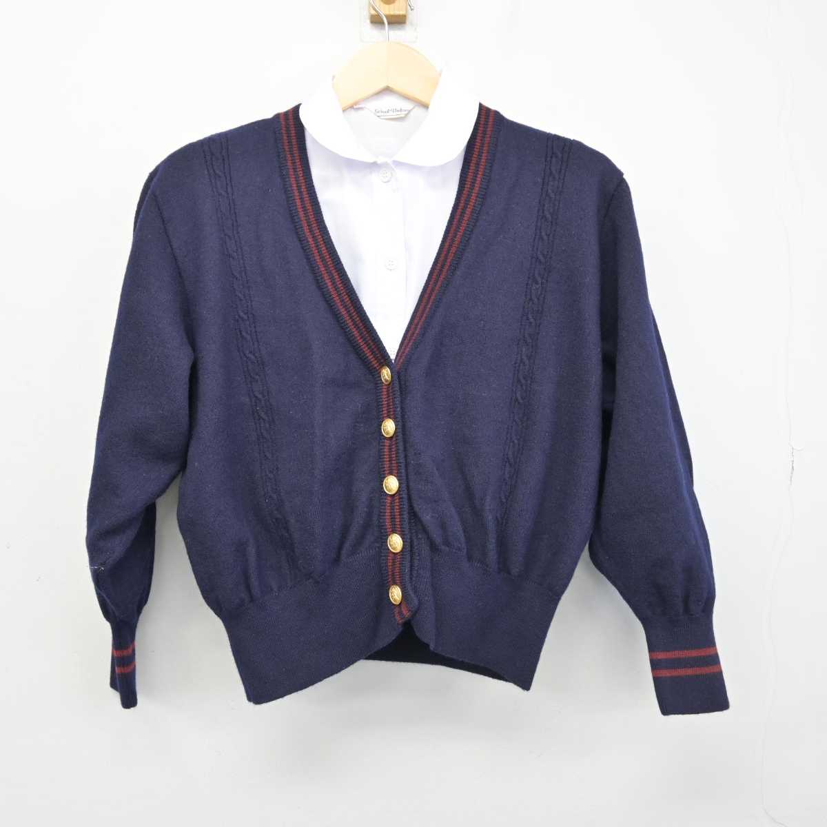 【中古】愛知県 南山学園　聖霊高等学校 女子制服 2点 (ニット・シャツ) sf053114