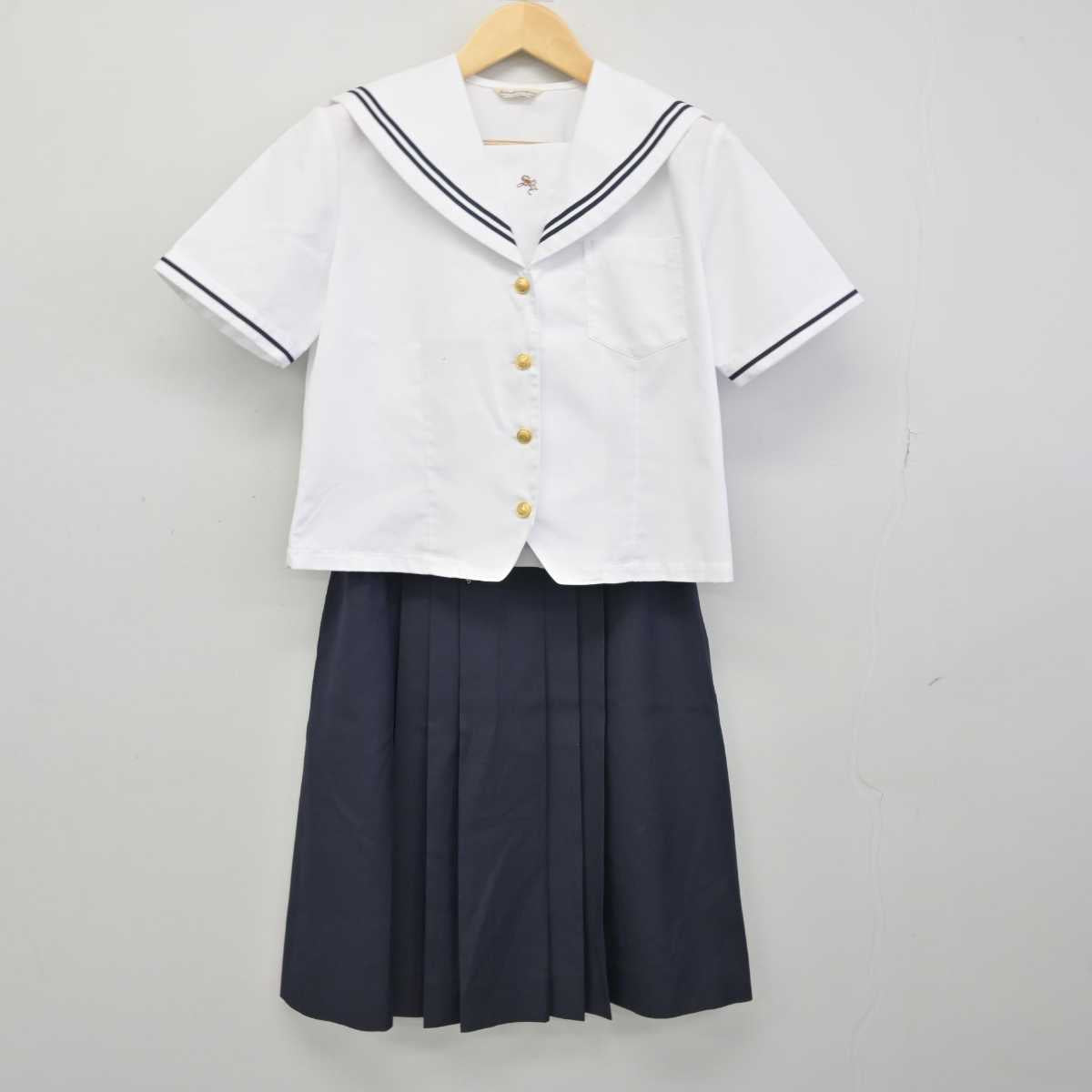 【中古】愛知県 南山学園　聖霊高等学校 女子制服 2点 (セーラー服・スカート) sf053115