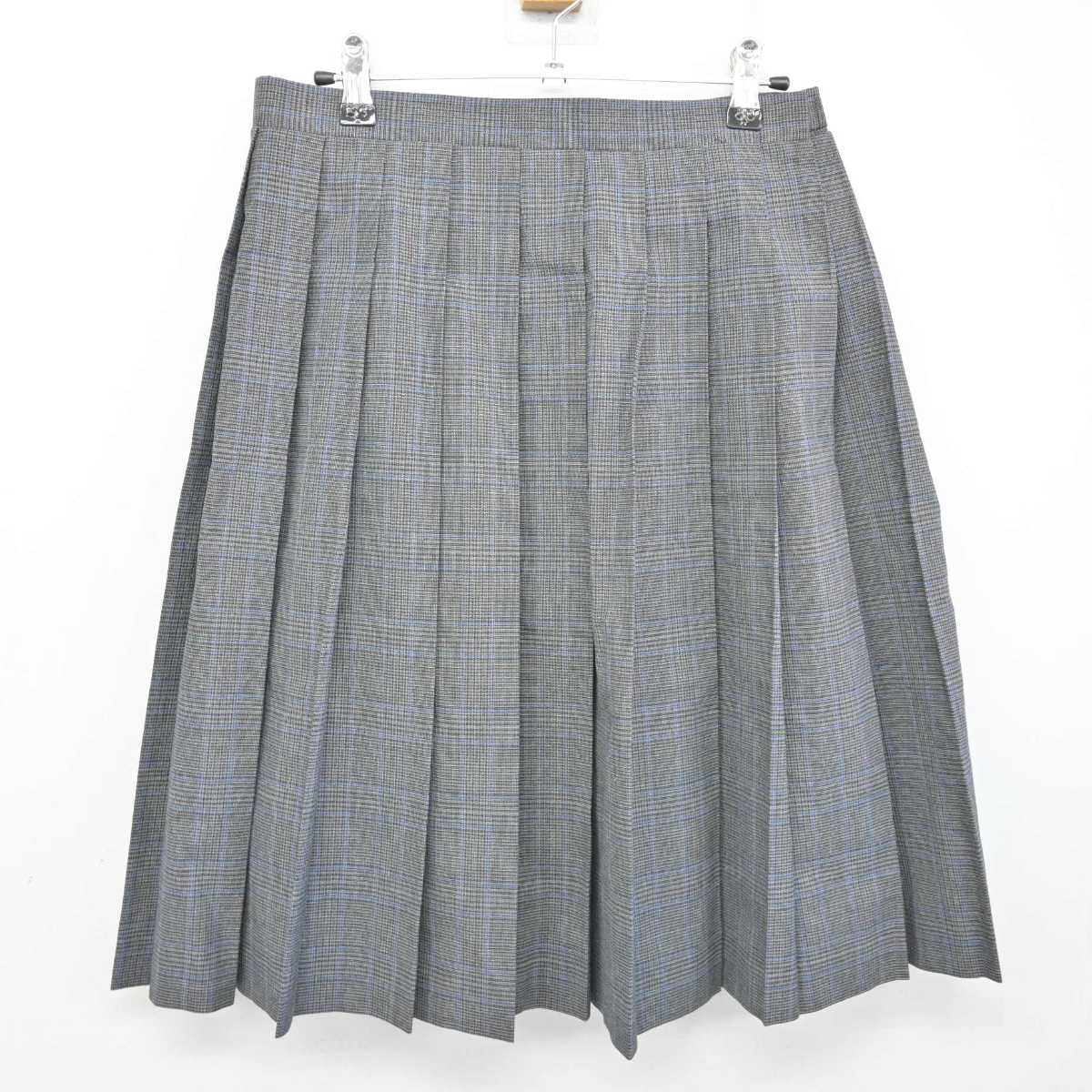 【中古】福岡県 北九州市内中学校標準服 女子制服 3点 (ニットベスト・シャツ・スカート) sf053136