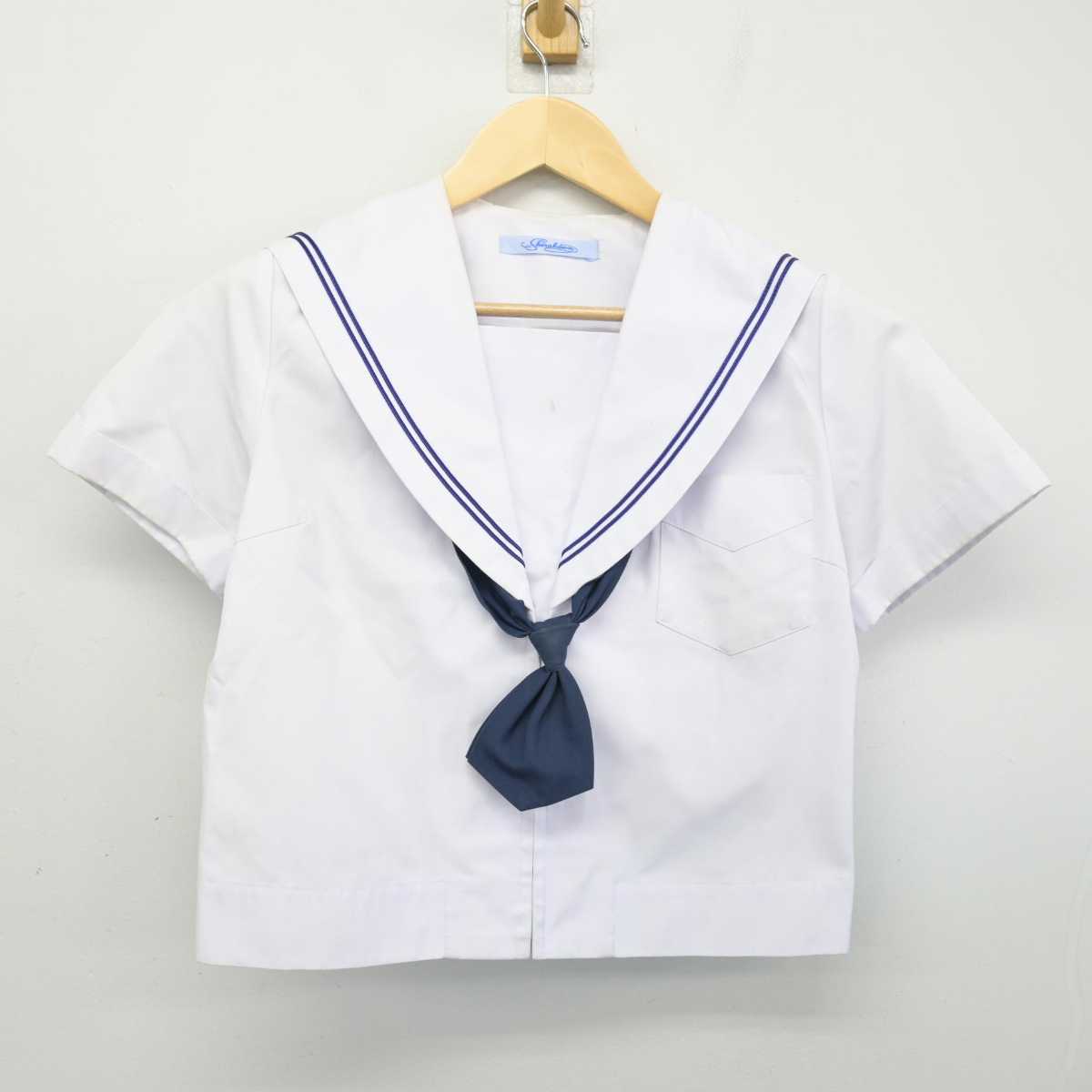 【中古】大阪府 旭中学校 女子制服 3点 (セーラー服・スカート) sf053165