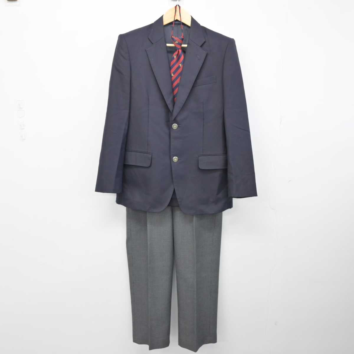 【中古】埼玉県 本庄東高等学校 男子制服 4点 (ブレザー・ニット・ズボン) sf053183