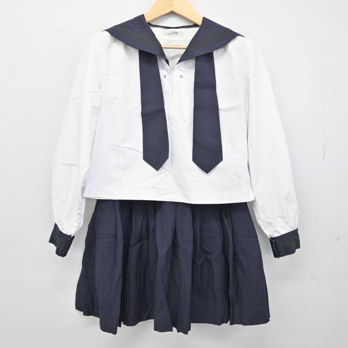 【中古】埼玉県 市立浦和高等学校 女子制服 3点 (セーラー服・セーラー服・スカート) sf053215