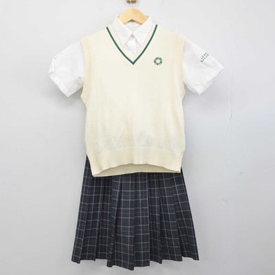 【中古】東京都 上野学園高等学校 女子制服 3点 (シャツ・ニットベスト・スカート) sf053220