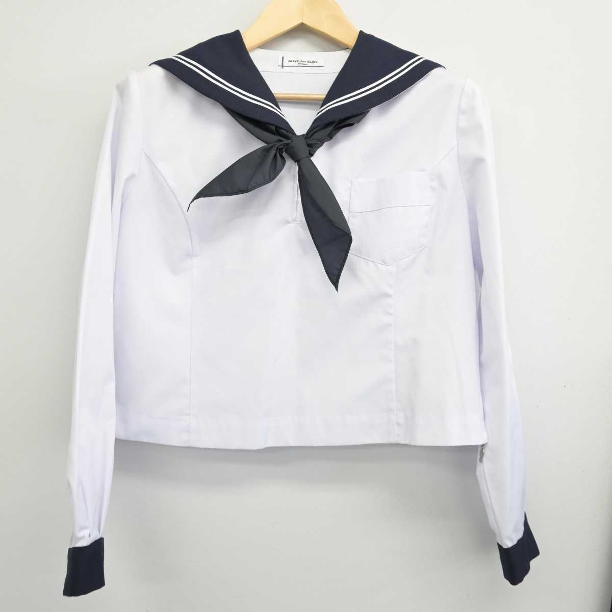 【中古】北海道 北海道江別高等学校 女子制服 3点 (セーラー服・スカート) sf053226