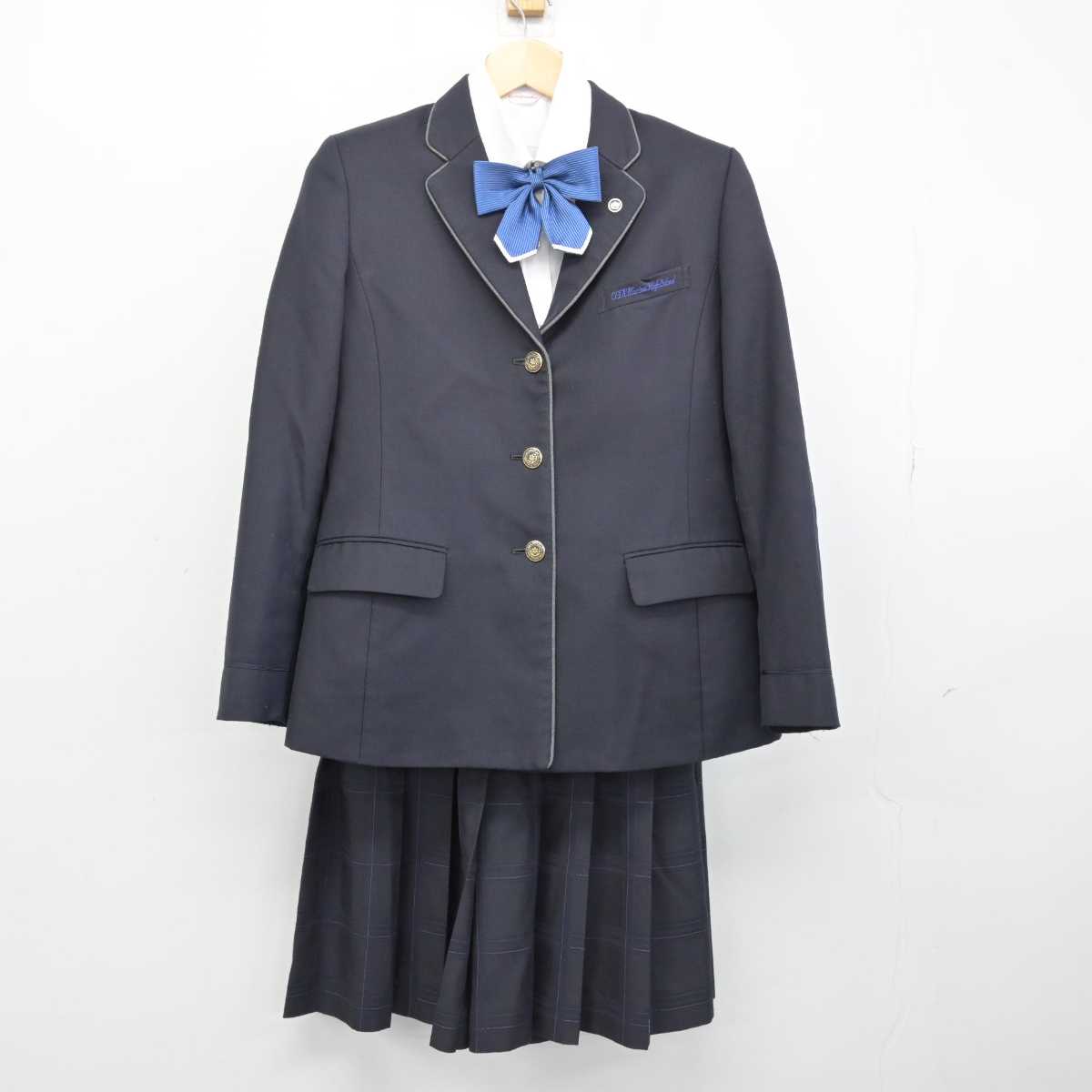 【中古】秋田県 男鹿海洋高等学校 女子制服 5点 (ブレザー・シャツ・スカート) sf053239