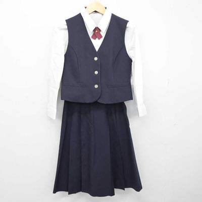 【中古】青森県 むつ工業高等学校 女子制服 4点 (ブレザー・シャツ・ベスト・スカート) sf053254