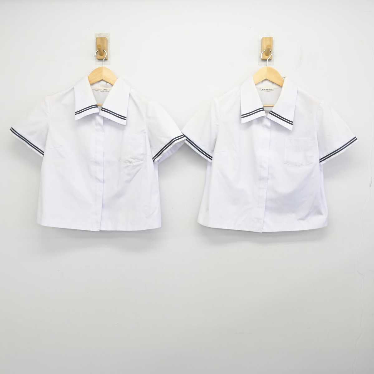 【中古】岡山県 笠岡高等学校 女子制服 2点 (セーラー服) sf053273