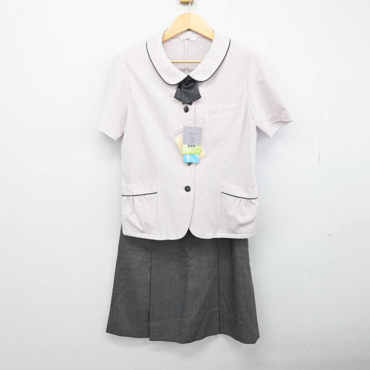 【中古】 事務服 女子制服 3点 (ブラウス・スカート) sf053291