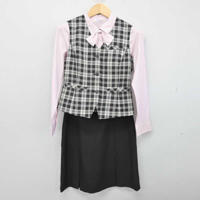 【中古】 事務服 女子制服 5点 (ジャケット・ベスト・シャツ・スカート) sf053292