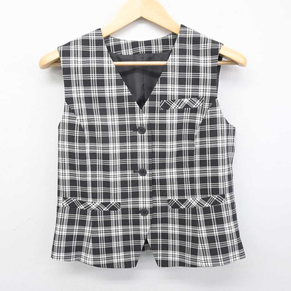 【中古】 事務服 女子制服 2点 (ブラウス・ベスト) sf053293