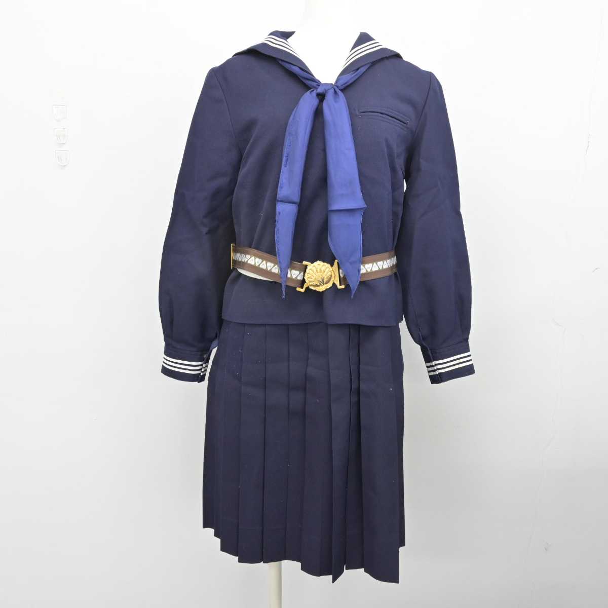 【中古】東京都 お茶の水女子大学附属中学校 女子制服 3点 (セーラー服・スカート) sf053299