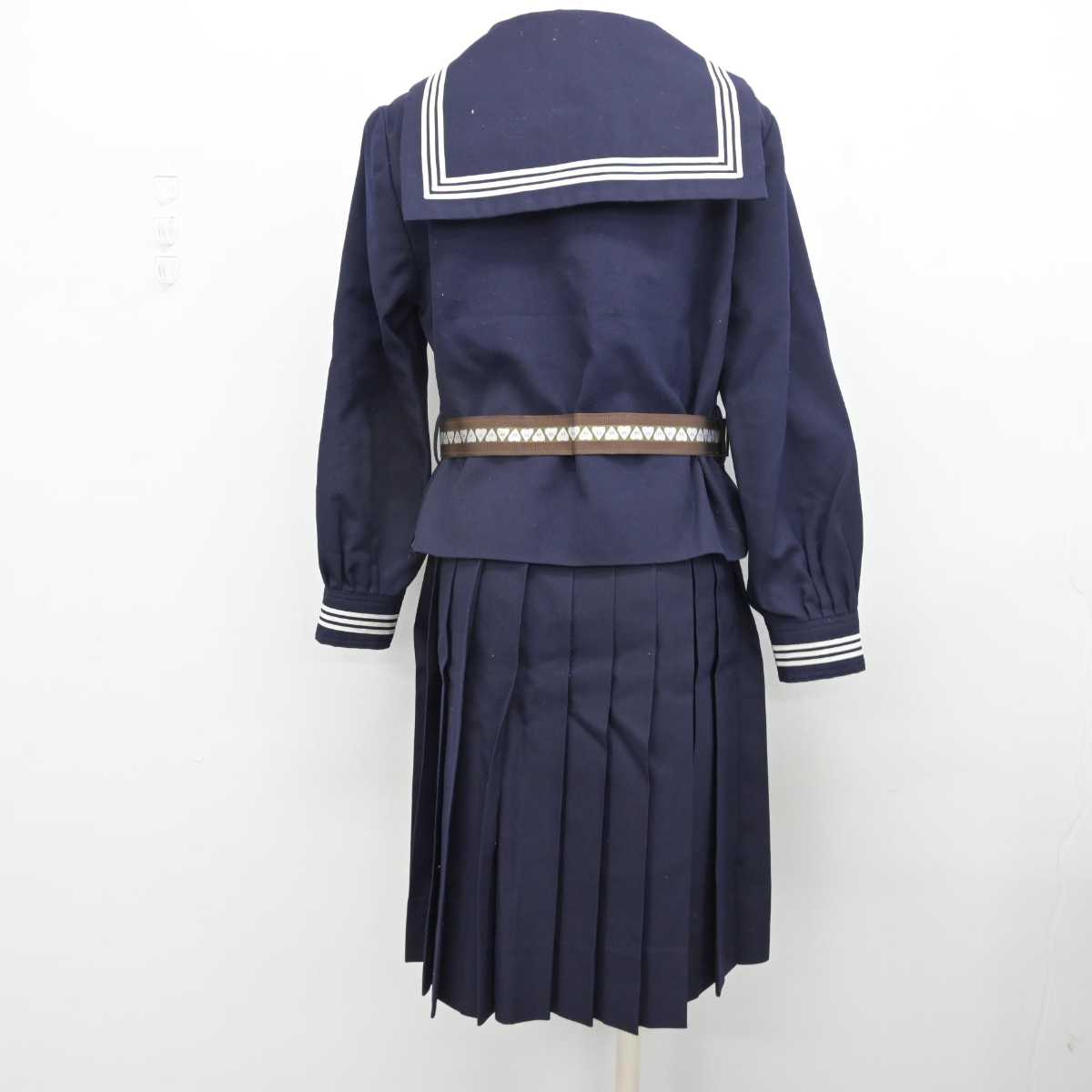 【中古】東京都 お茶の水女子大学附属中学校 女子制服 3点 (セーラー服・スカート) sf053299