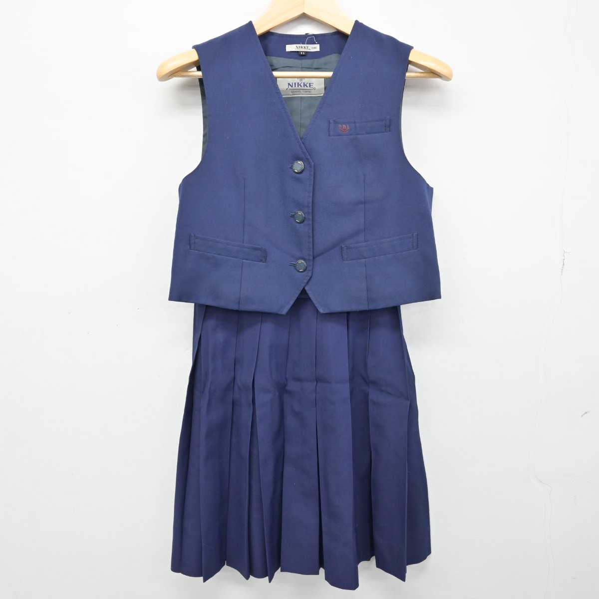 【中古】愛知県 日進西高等学校 女子制服 2点 (ベスト・スカート) sf053326