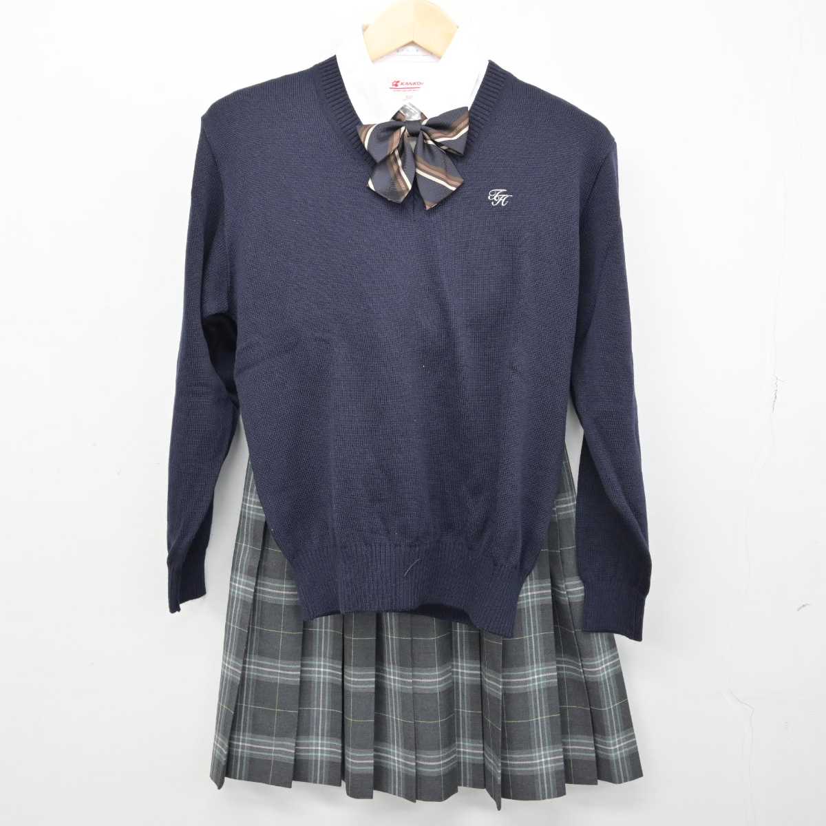 【中古】千葉県 東葉高等学校 女子制服 5点 (ブレザー・ニット・シャツ・スカート) sf053336