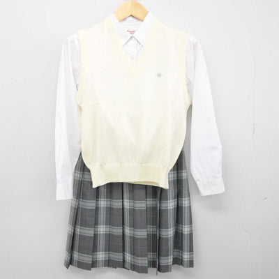 【中古】千葉県 東葉高等学校 女子制服 3点 (ニットベスト・シャツ・スカート) sf053337