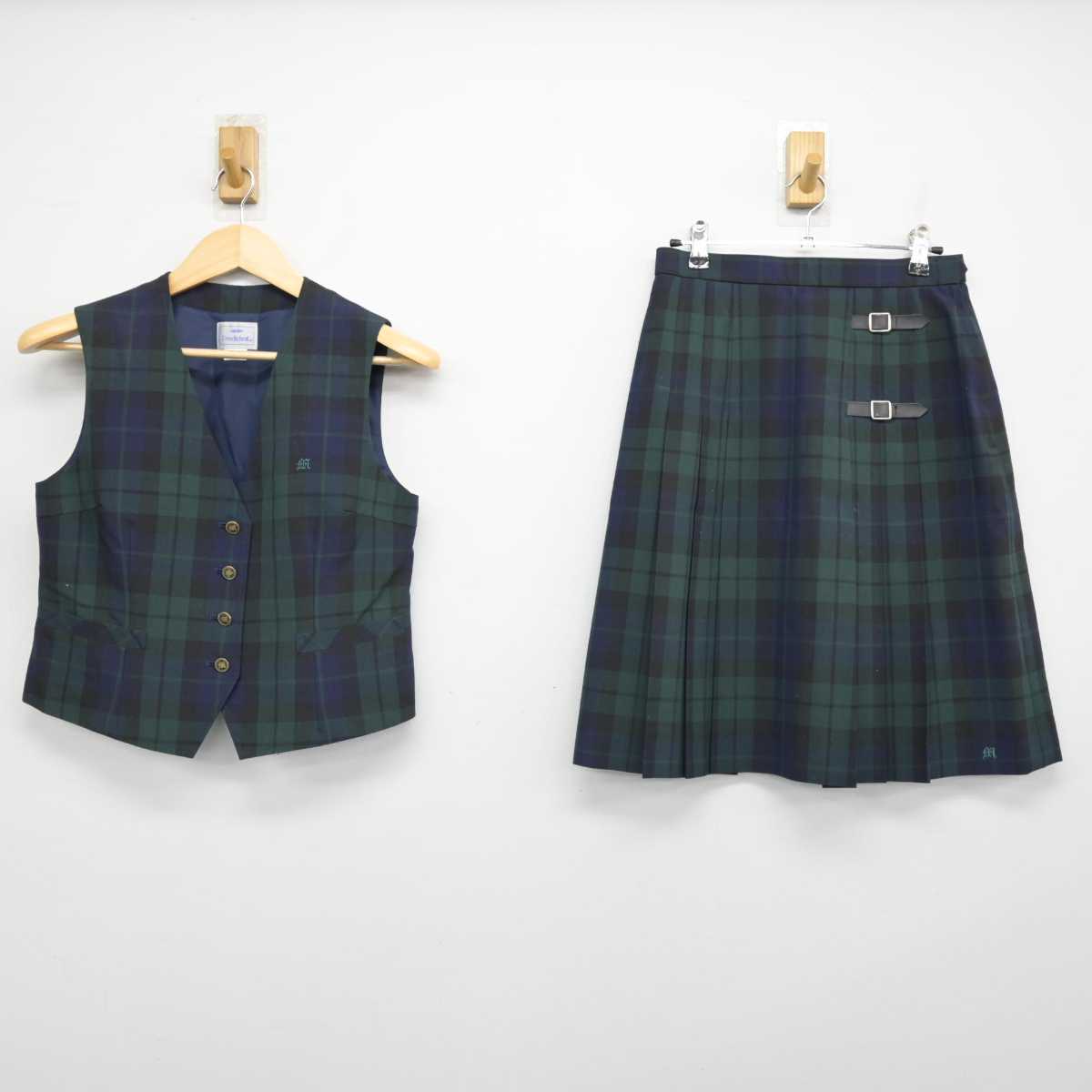 【中古】静岡県 三島高等学校 女子制服 2点 (ベスト・スカート) sf053353