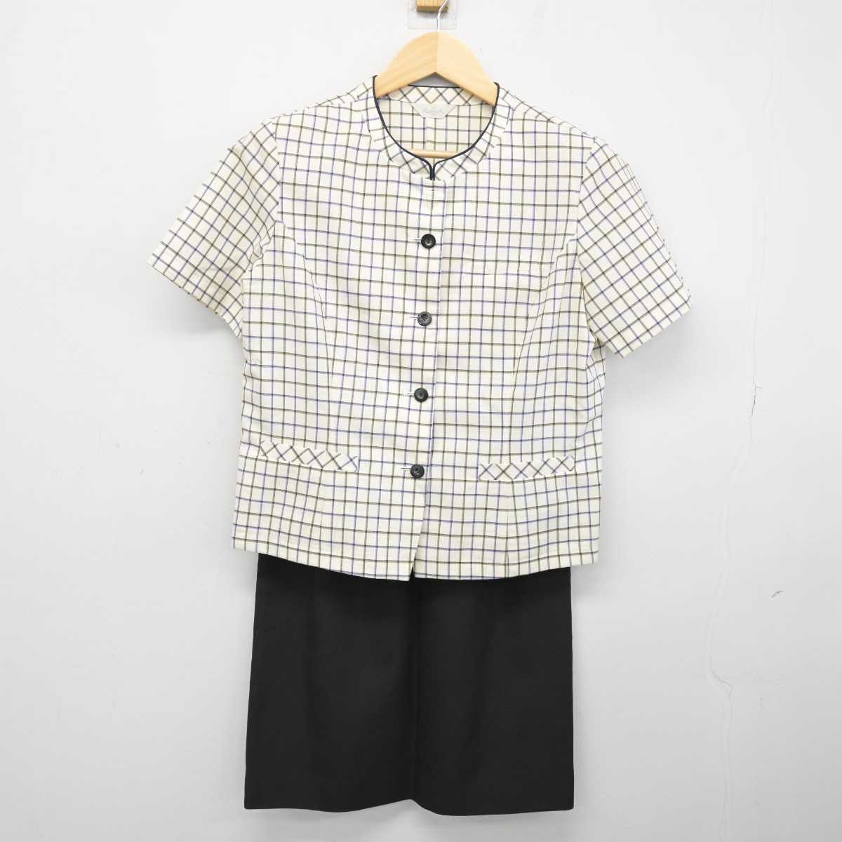 【中古】 事務服 女子制服 2点 (ブラウス・スカート) sf053376