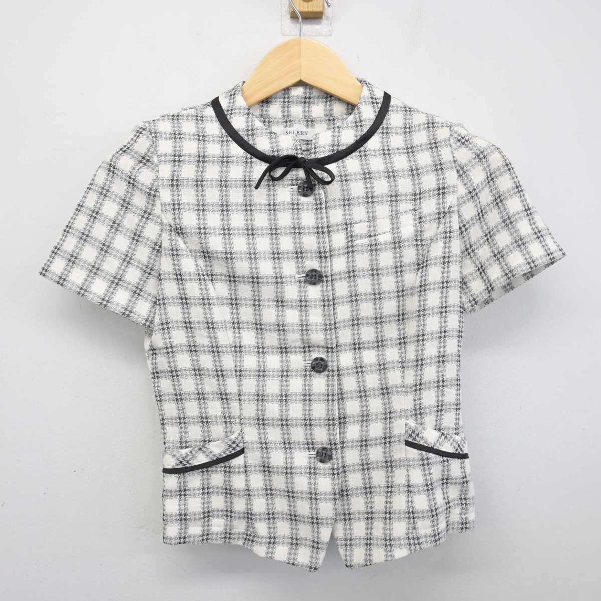 【中古】 事務服 女子制服 2点 (ブラウス・スカート) sf053377