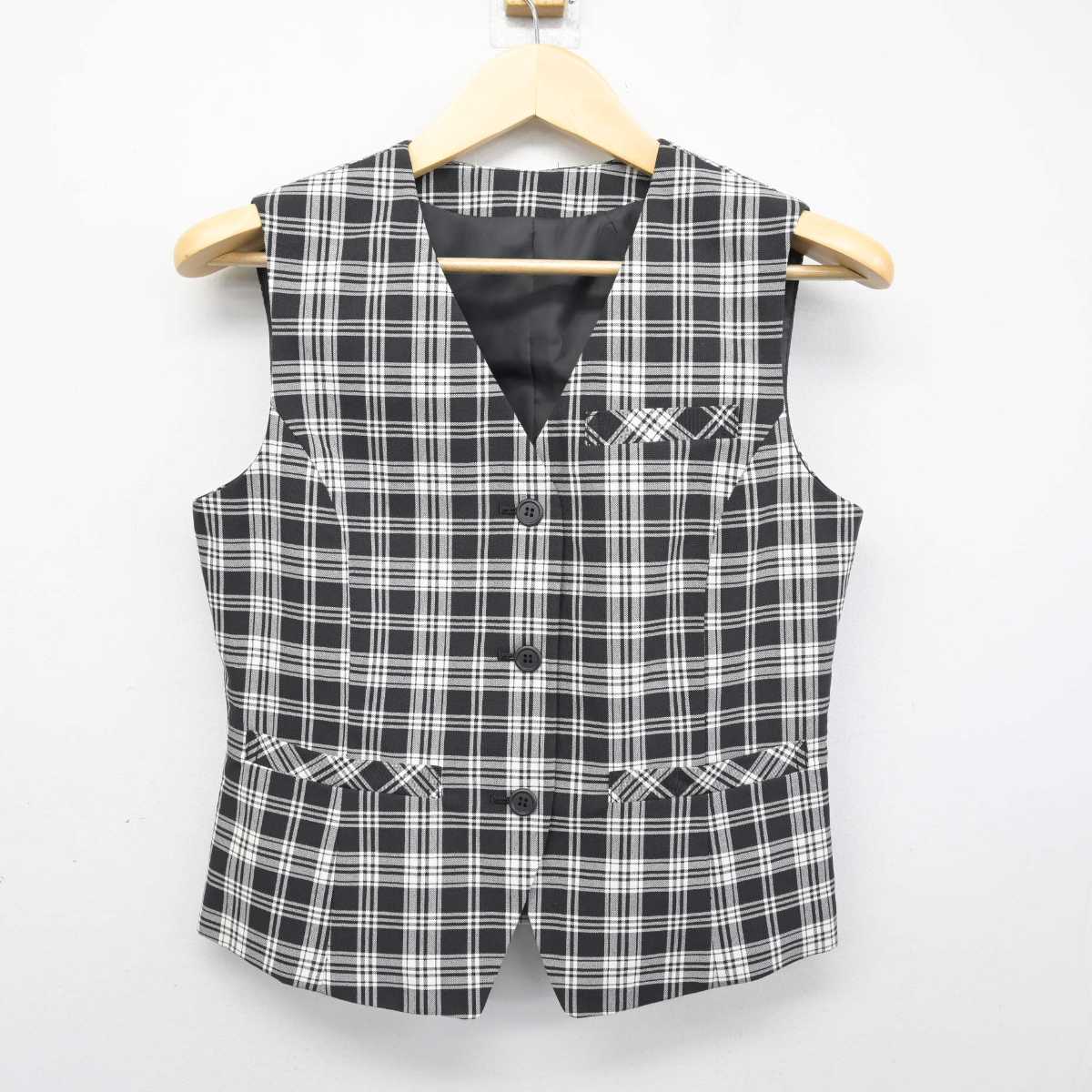 【中古】 事務服 女子制服 3点 (ベスト・シャツ) sf053384