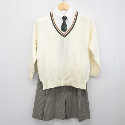 【中古】長崎県 長崎商業高等学校 女子制服 5点 (ブレザー・ニット・シャツ・スカート) sf053395