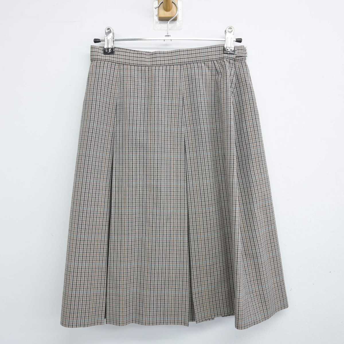 【中古】長崎県 長崎商業高等学校 女子制服 3点 (ニットベスト・シャツ・スカート) sf053398