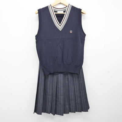 【中古】愛媛県 川之石高等学校 女子制服 4点 (ブレザー・ニットベスト・スカート) sf053407