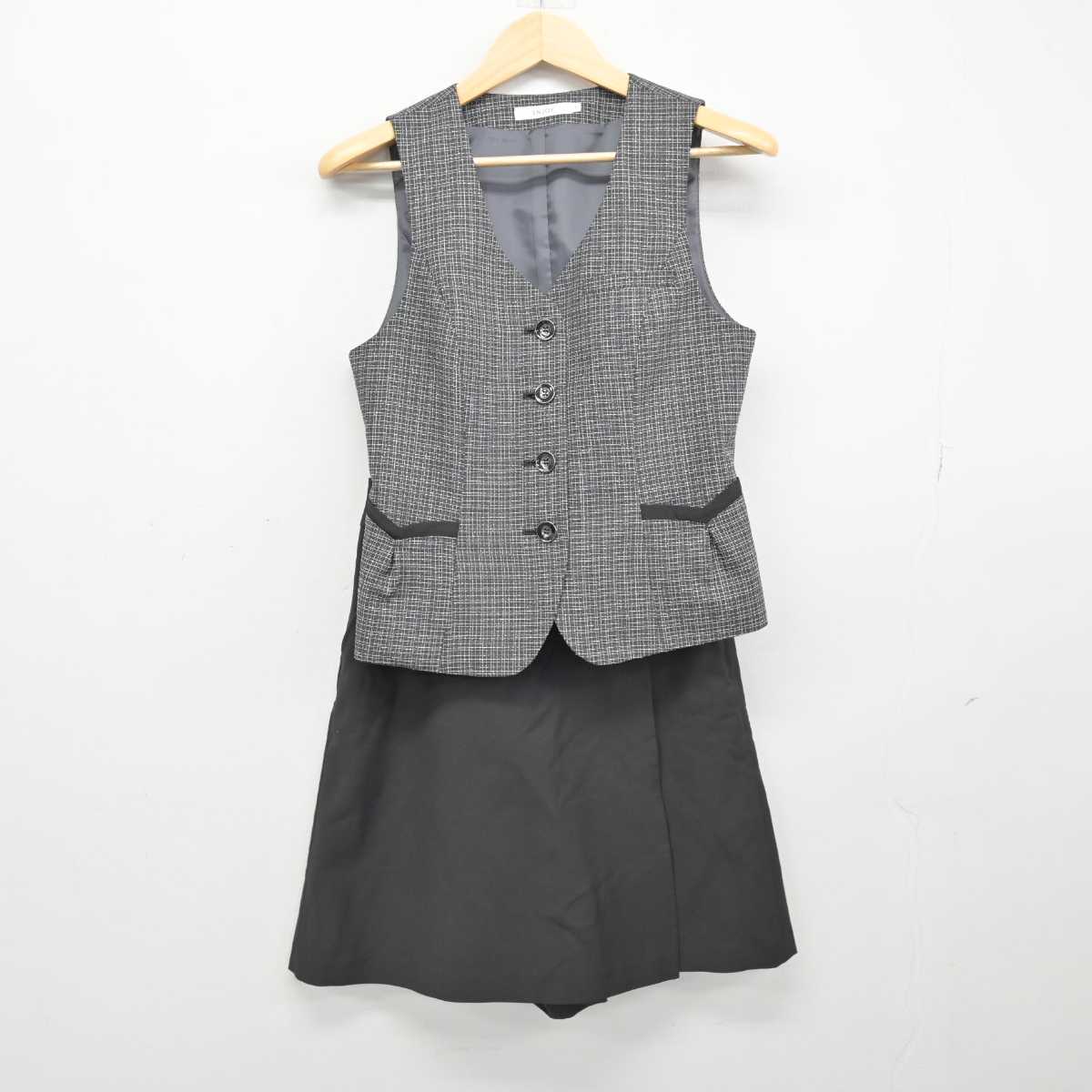 【中古】 事務服 女子制服 2点 (ベスト・スカート) sf053416