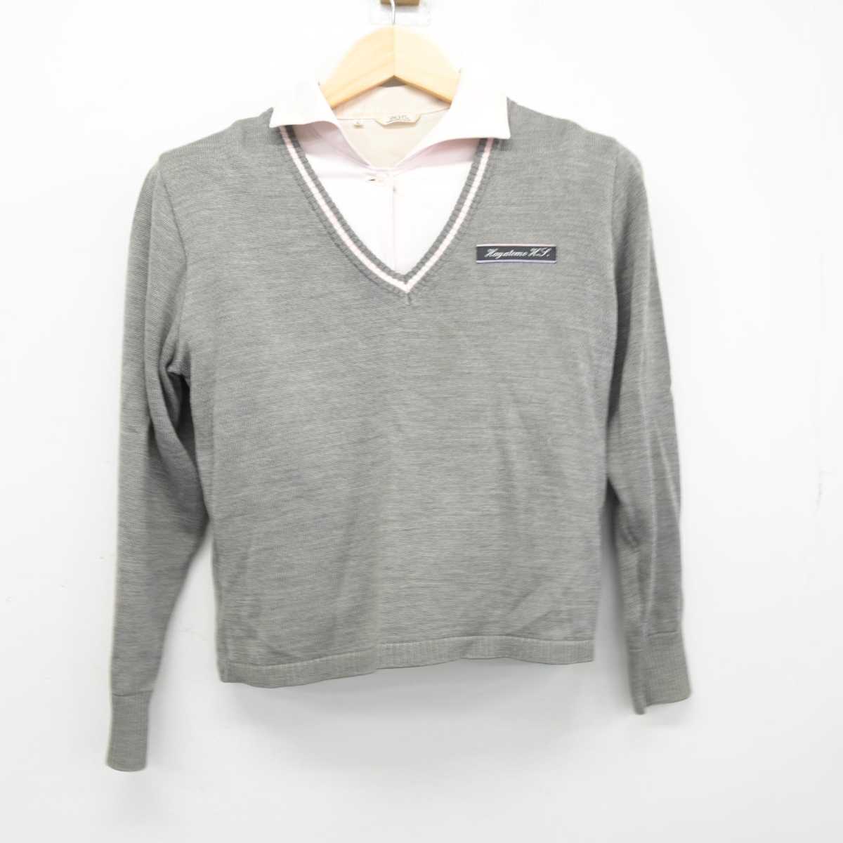 【中古】山口県 早鞆高等学校 女子制服 2点 (ニット・シャツ) sf053440