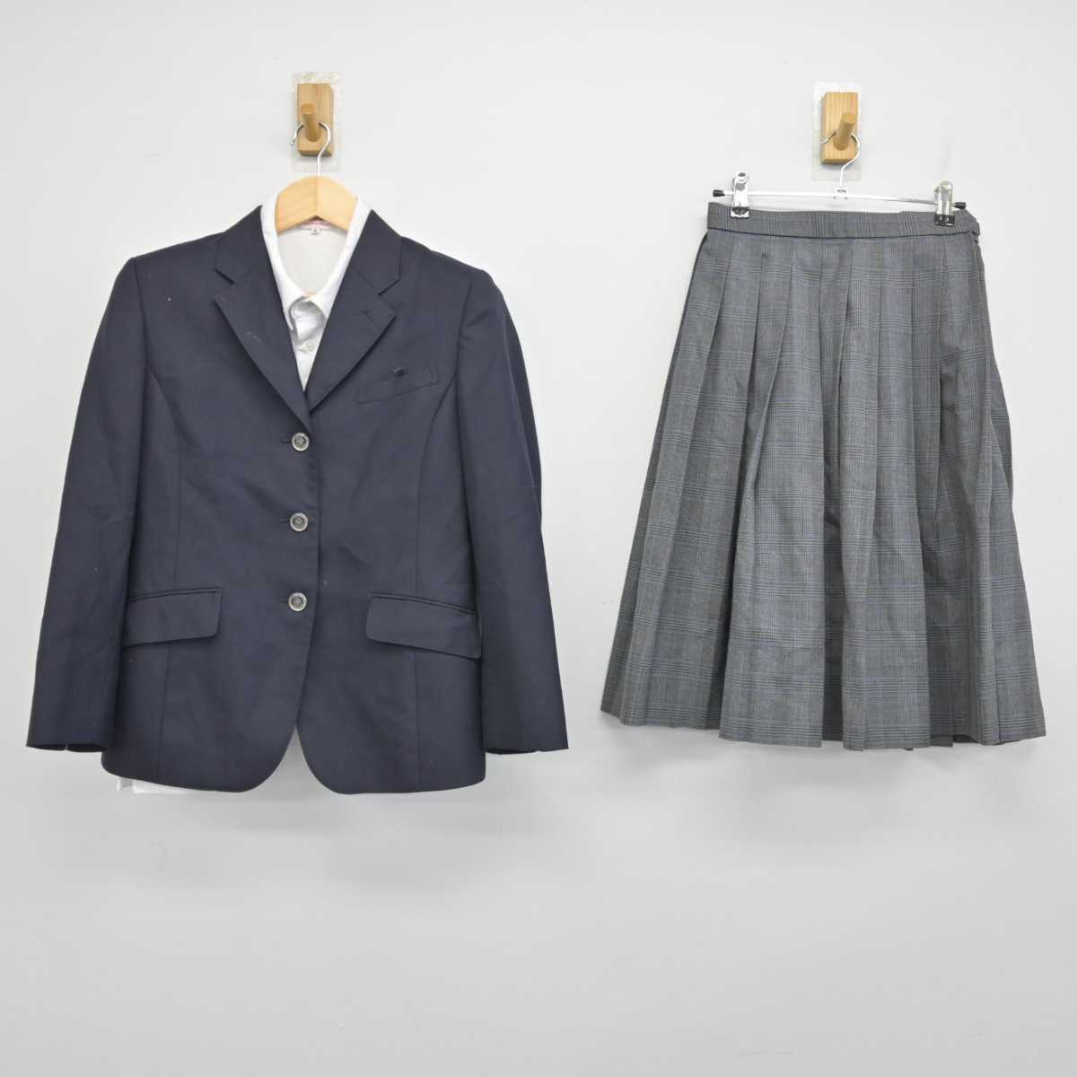 【中古】福岡県 北九州市内中学校標準服 女子制服 3点 (ブレザー・シャツ・スカート) sf053446