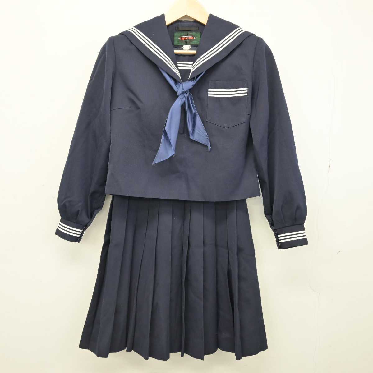 【中古】山口県 田布施中学校 女子制服 3点 (セーラー服・スカート) sf053459