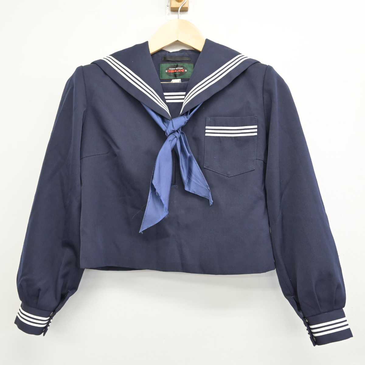 【中古】山口県 田布施中学校 女子制服 3点 (セーラー服・スカート) sf053459