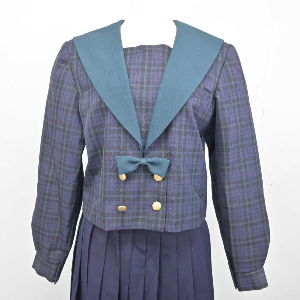 【中古】長野県 高森中学校 女子制服 2点 (セーラー服・スカート) sf053461