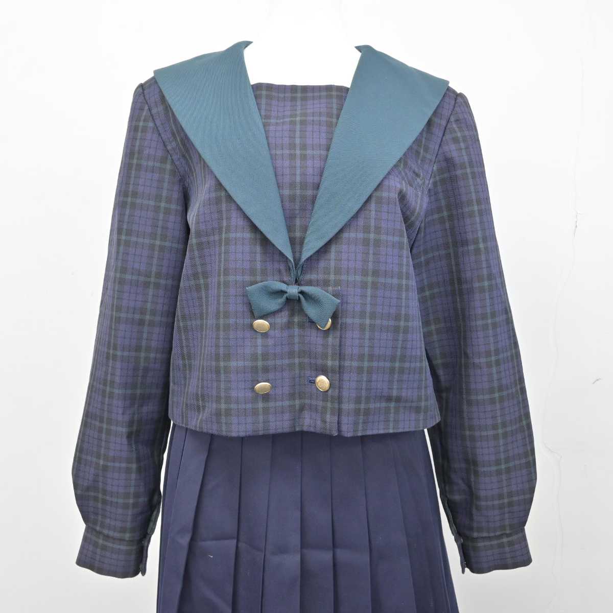 【中古】長野県 高森中学校 女子制服 2点 (セーラー服・スカート) sf053462