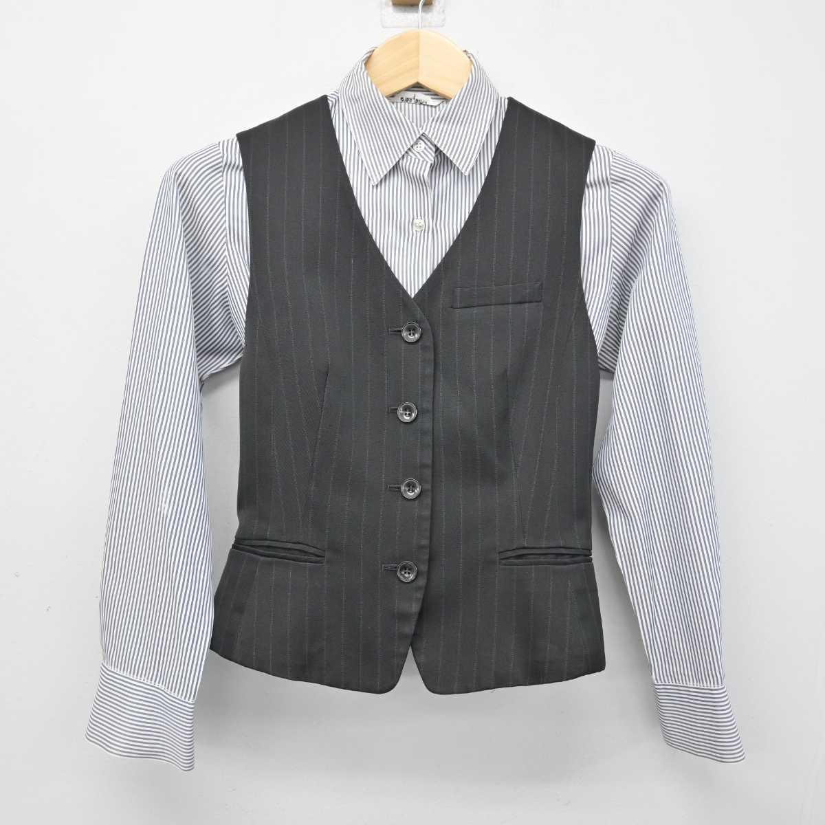 【中古】 ビジネスホテルフロント 女子制服 3点 (ジャケット・ベスト・シャツ) sf053527