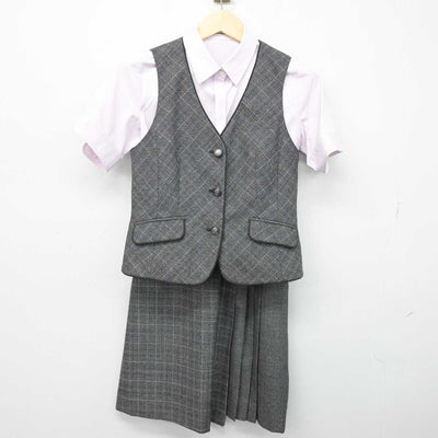 【中古】 ビジネスホテルフロント 女子制服 3点 (ベスト・シャツ・スカート) sf053535