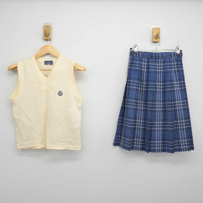 【中古】福岡県 博多学園 博多高等学校 女子制服 2点 (ニットベスト・スカート) sf053578