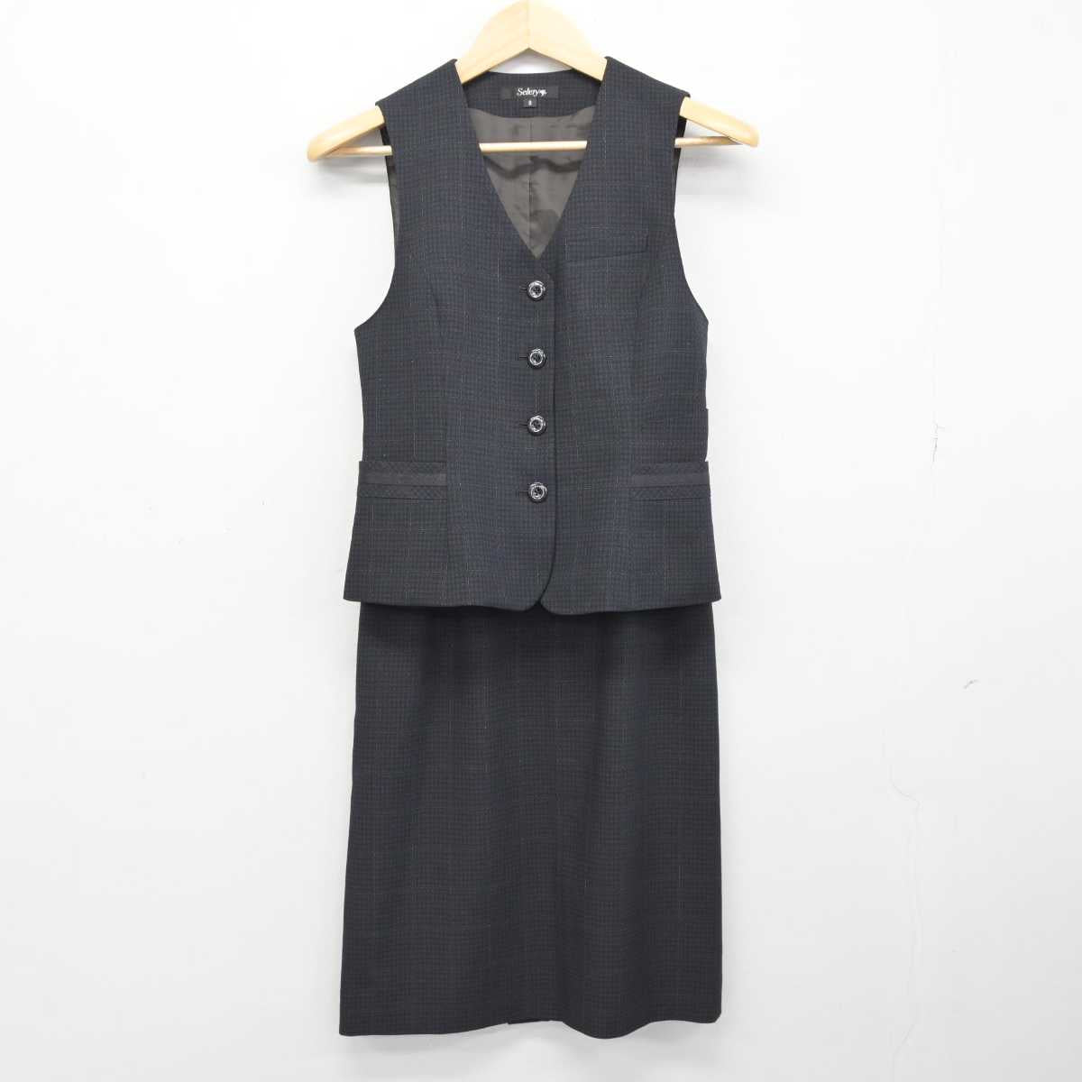 【中古】 事務服 女子制服 3点 (ジャケット・ベスト・スカート) sf053589