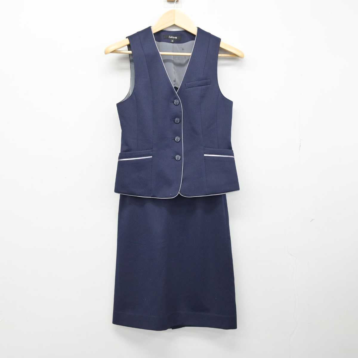 【中古】 事務服 女子制服 3点 (ジャケット・ベスト・スカート) sf053590