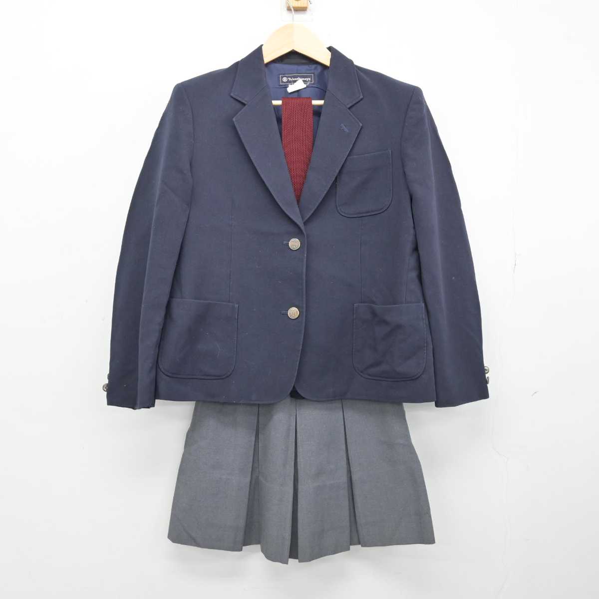 【中古】神奈川県 岸根高等学校 女子制服 4点 (ブレザー・ベスト・スカート) sf053601