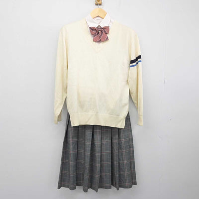 【中古】大阪府 上宮高等学校 女子制服 5点 (ブレザー・ニット・シャツ・スカート) sf053614