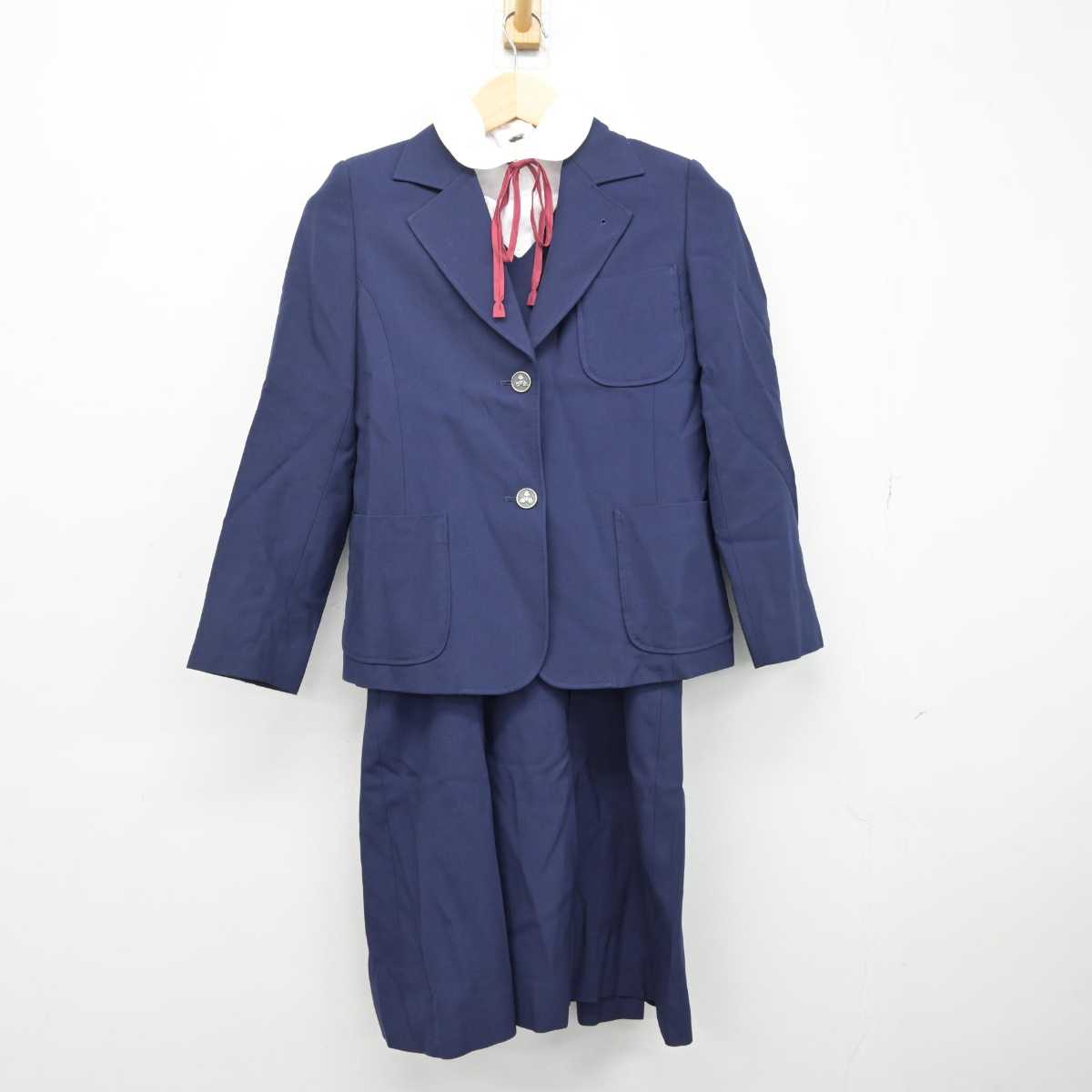 【中古】神奈川県 宮内中学校 女子制服 4点 (ブレザー・シャツ・スカート) sf053627