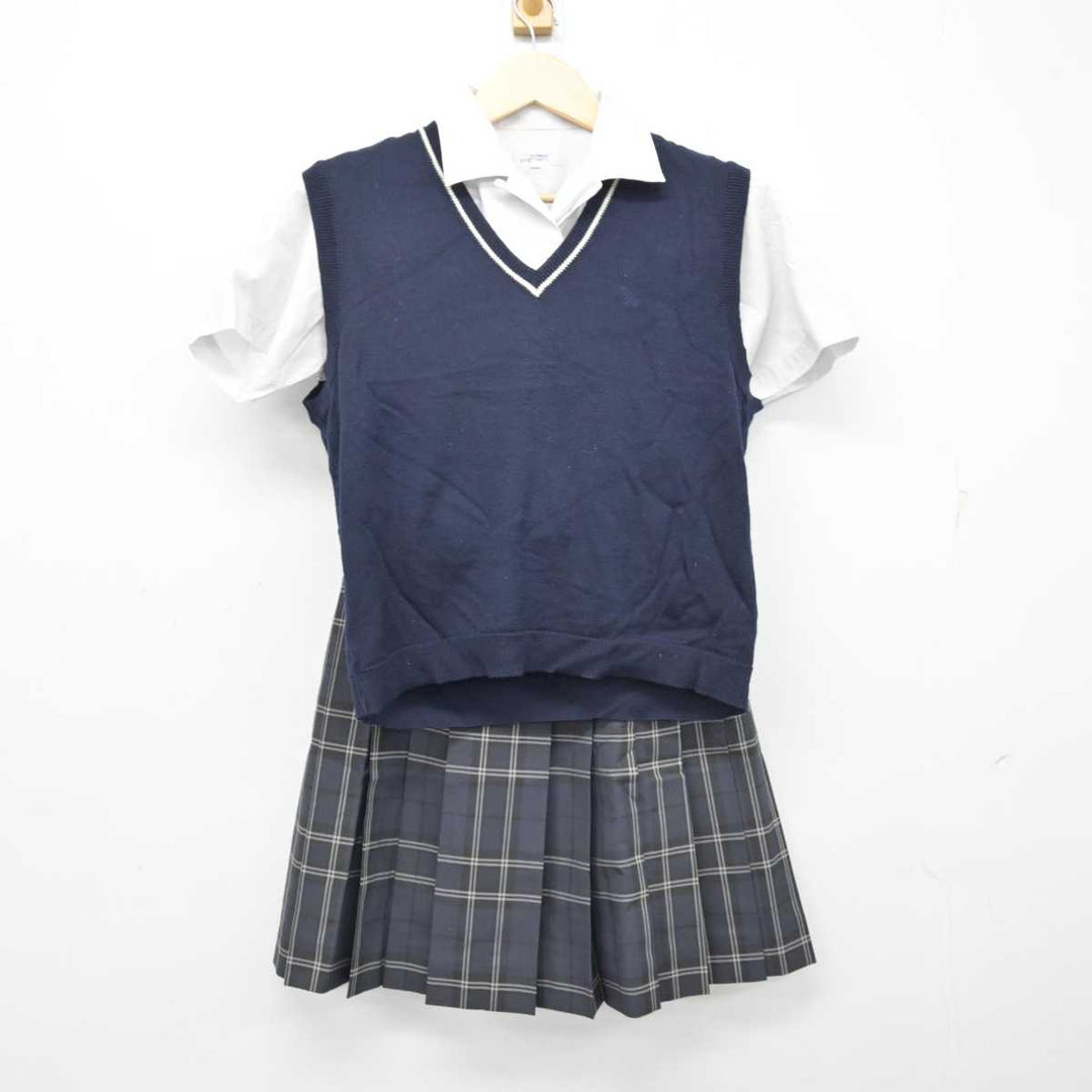 【中古】栃木県 矢板中央高等学校 女子制服 3点 (ニットベスト・シャツ・スカート) sf053630 | 中古制服通販パレイド