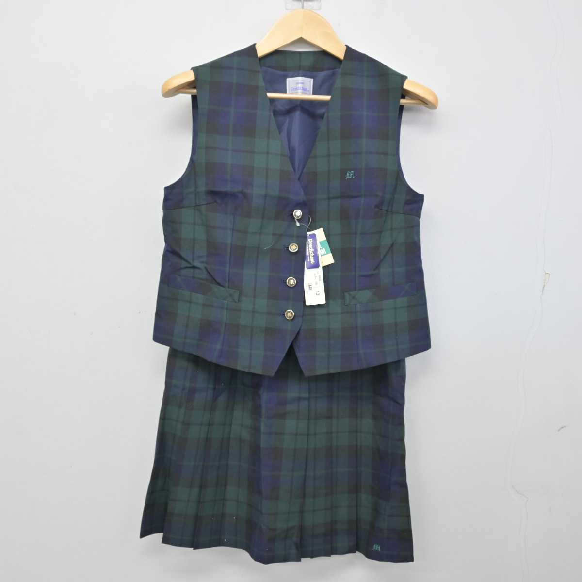 【中古】静岡県 三島学園知徳高等学校 女子制服 2点 (ベスト・スカート) sf053646