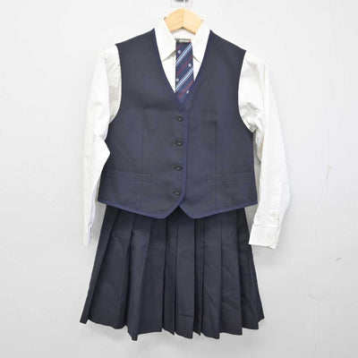 【中古】大阪府 賢明学院中学校・高等学校 女子制服 6点 (ブレザー・ベスト・シャツ・スカート) sf053650