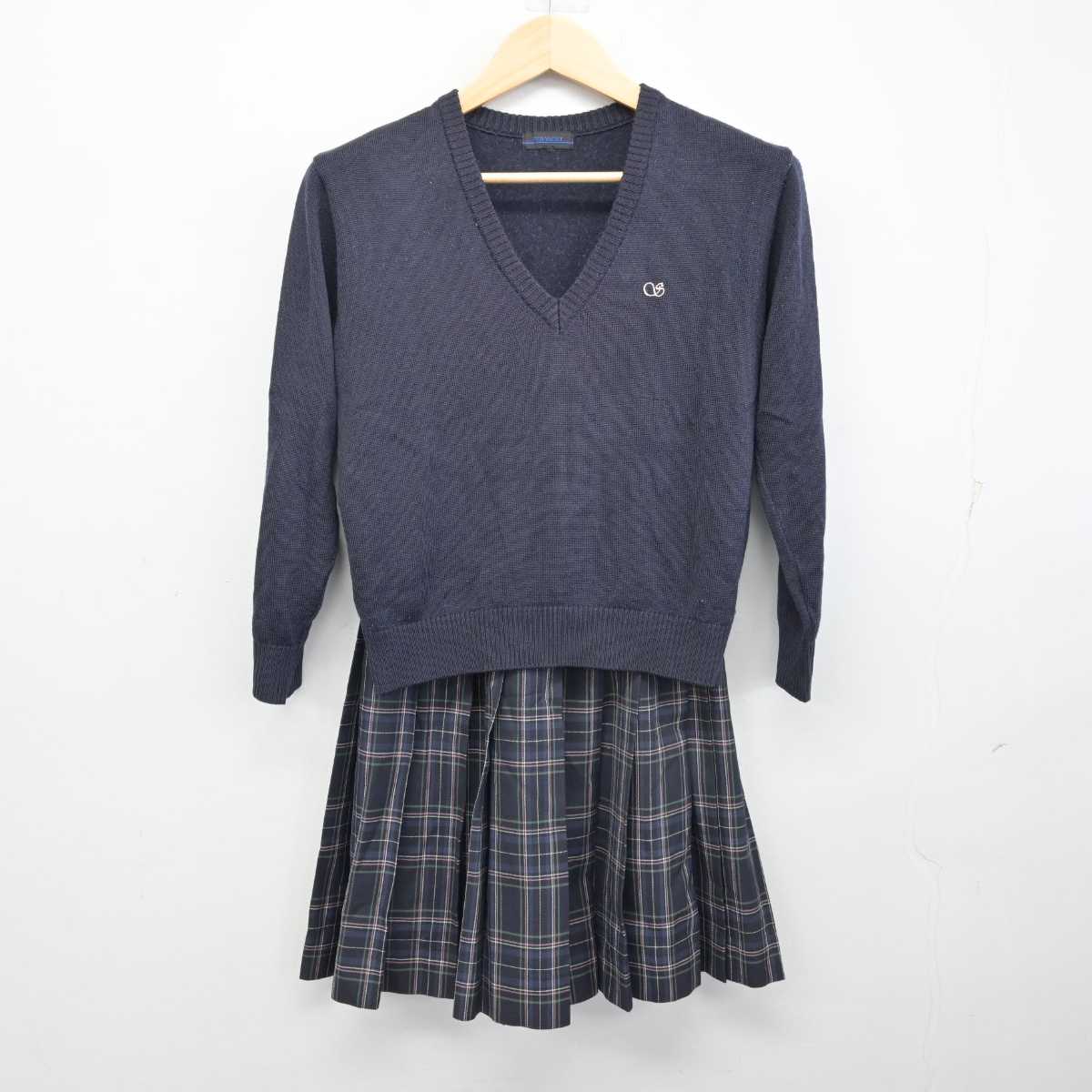 【中古】福岡県 星琳高等学校 女子制服 2点 (ニット・スカート) sf053676