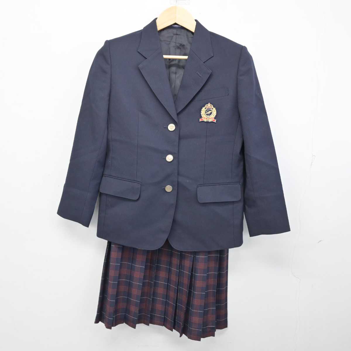 【中古】福岡県 中間東中学校 女子制服 3点 (ブレザー・スカート) sf053678