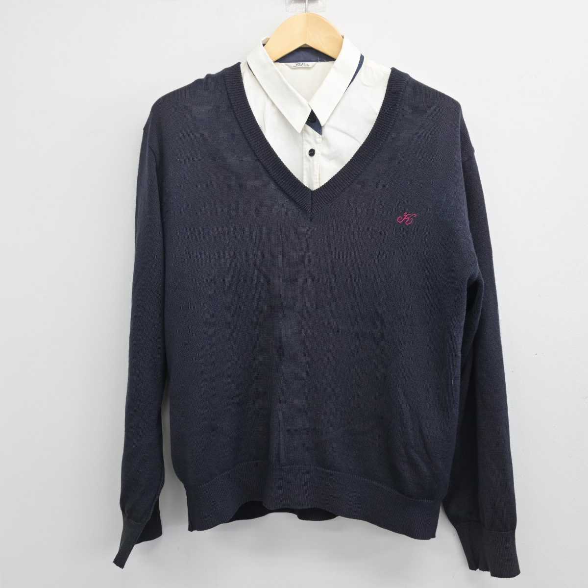 【中古】滋賀県 堅田高等学校 女子制服 2点 (ニット・シャツ) sf053684