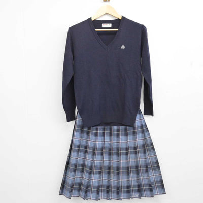 【中古】京都府 亀岡高等学校 女子制服 3点 (ニット・スカート) sf053691